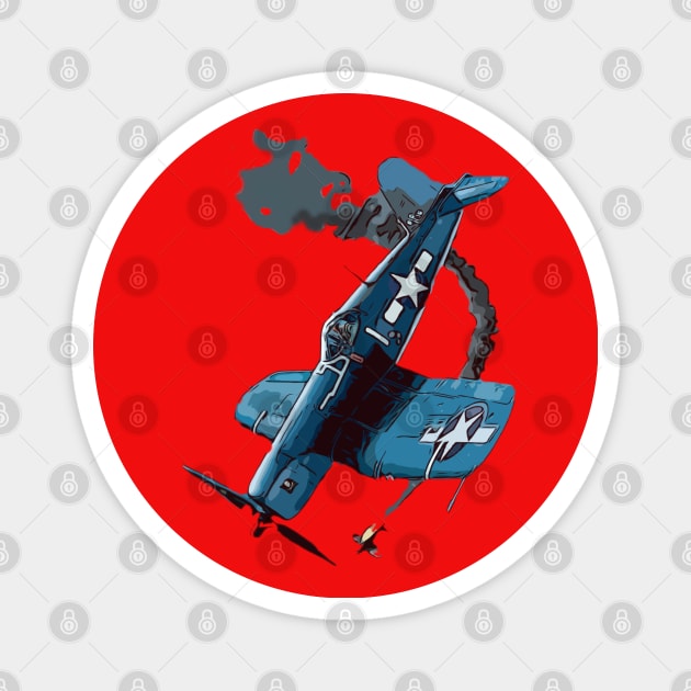 Famous WW2 Planes F4U Corsair Aerial Combat Magnet by F&L Design Co.